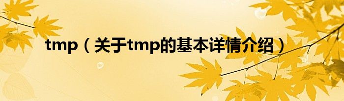 tmp（关于tmp的基本详情介绍）