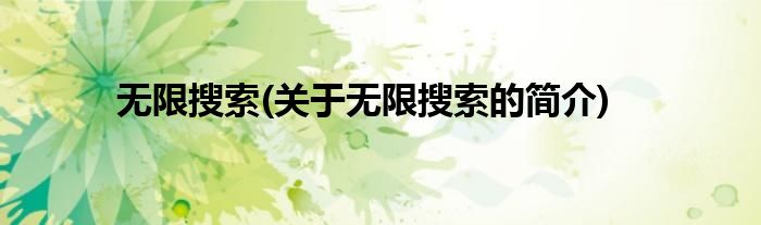 无限搜索(关于无限搜索的简介)