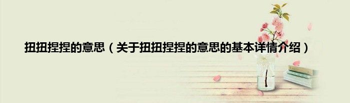 扭扭捏捏的意思（关于扭扭捏捏的意思的基本详情介绍）