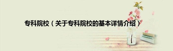 专科院校（关于专科院校的基本详情介绍）