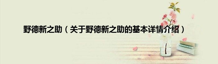 野德新之助（关于野德新之助的基本详情介绍）