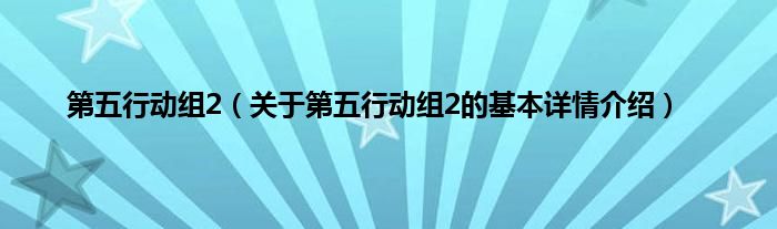 第五行动组2（关于第五行动组2的基本详情介绍）