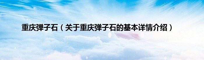 重庆弹子石（关于重庆弹子石的基本详情介绍）