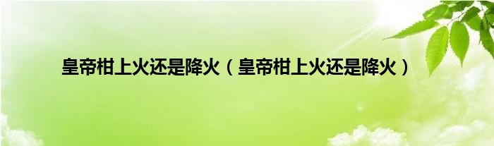 皇帝柑上火还是降火（皇帝柑上火还是降火）
