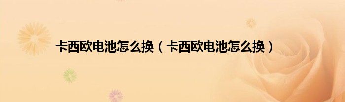卡西欧电池怎么换（卡西欧电池怎么换）