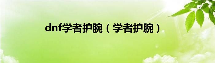 dnf学者护腕（学者护腕）