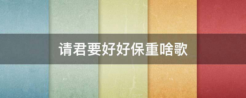 请君要好好保重啥歌