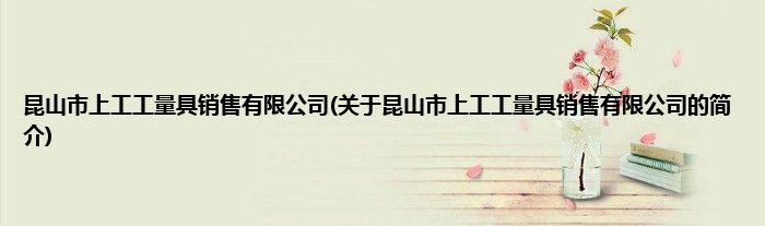 昆山市上工工量具销售有限公司(关于昆山市上工工量具销售有限公司的简介)