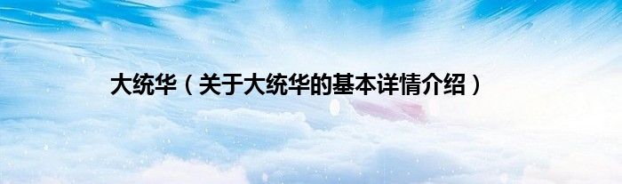 大统华（关于大统华的基本详情介绍）