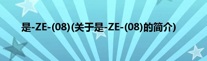 是-ZE-(08)(关于是-ZE-(08)的简介)