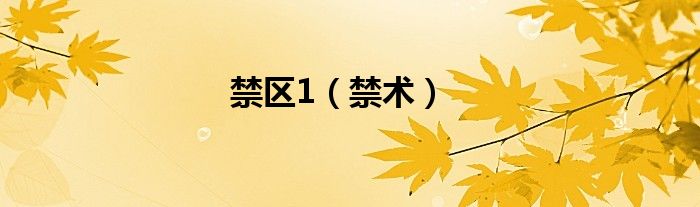 禁区1（禁术）