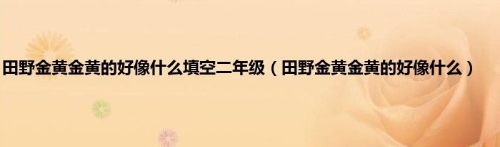 田野金黄金黄的好像什么填空二年级（田野金黄金黄的好像什么）