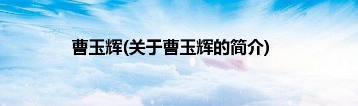 曹玉辉(关于曹玉辉的简介)